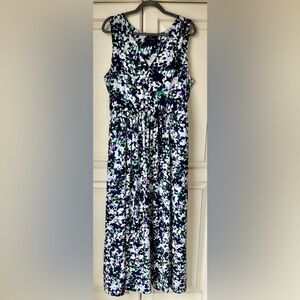 Banana Republic Blue and Green Floral Dress sz 14